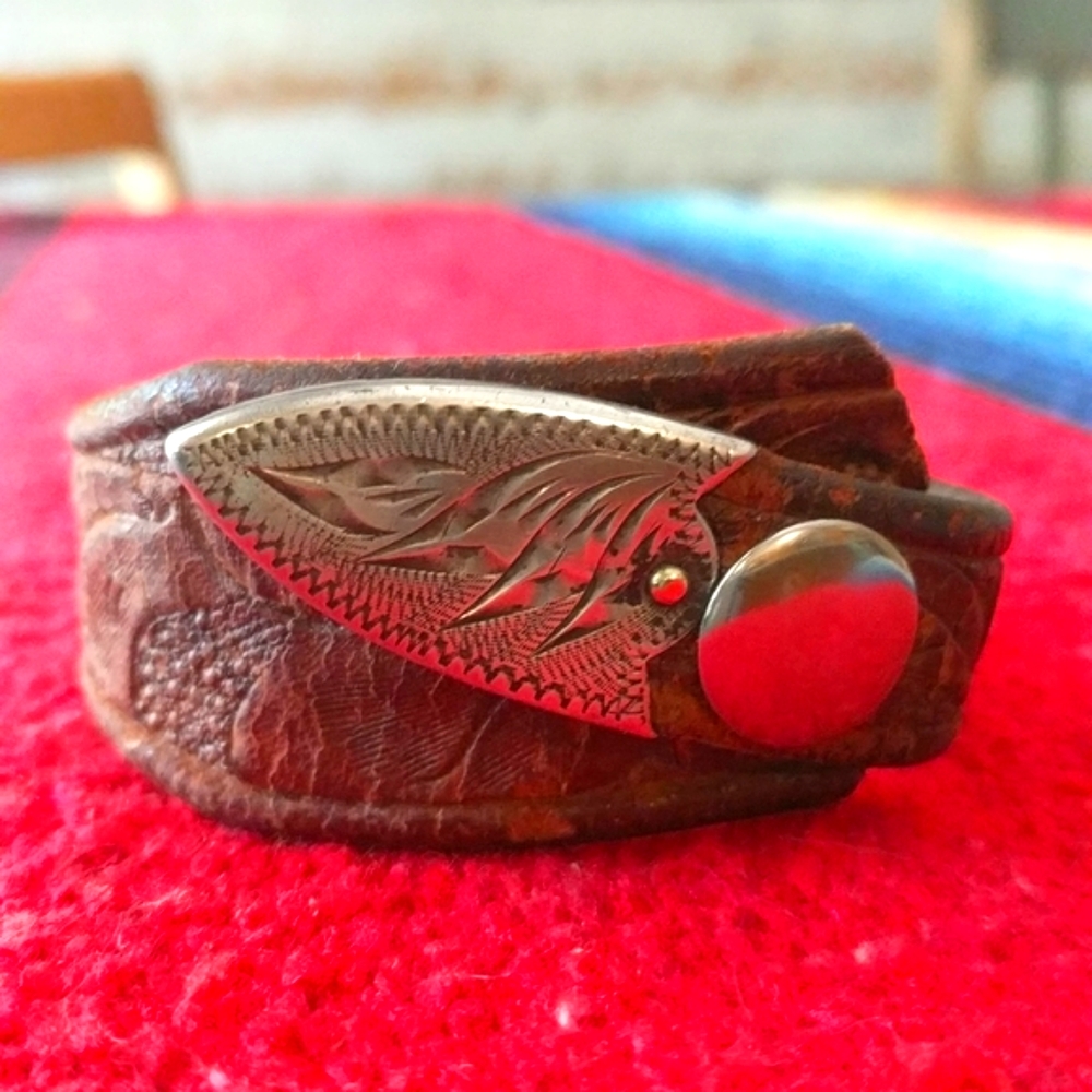 Leather and Silver Bracelet